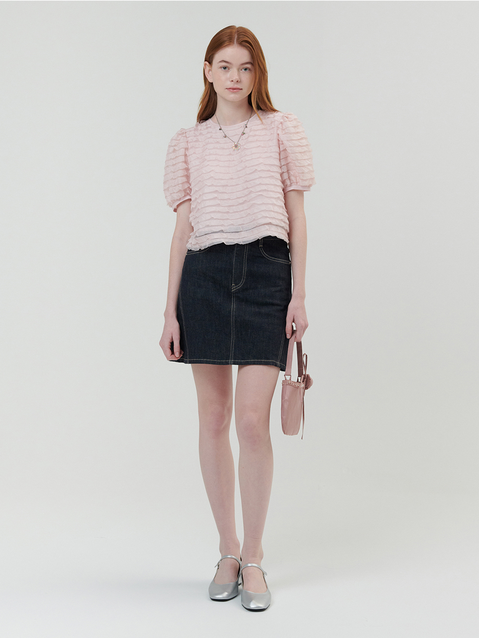 FRILL PUFF BLOUSE_PINK