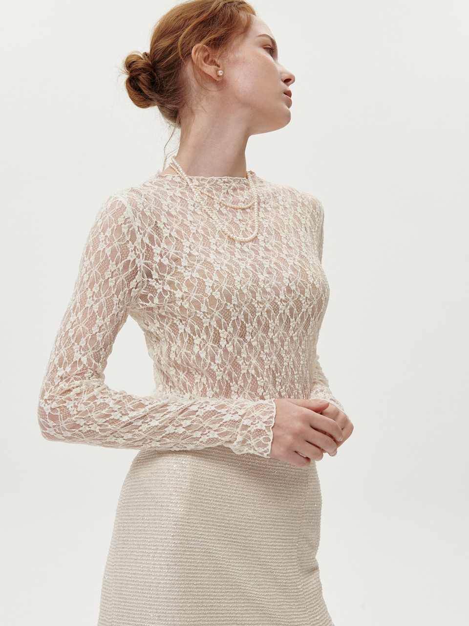 LACE SLIM FIT TOP_IVORY
